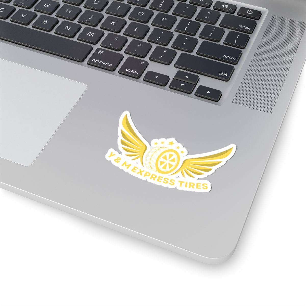 Custom Kiss-Cut Stickers - Y&M Express Tires Wing Design for Car Enthusiasts