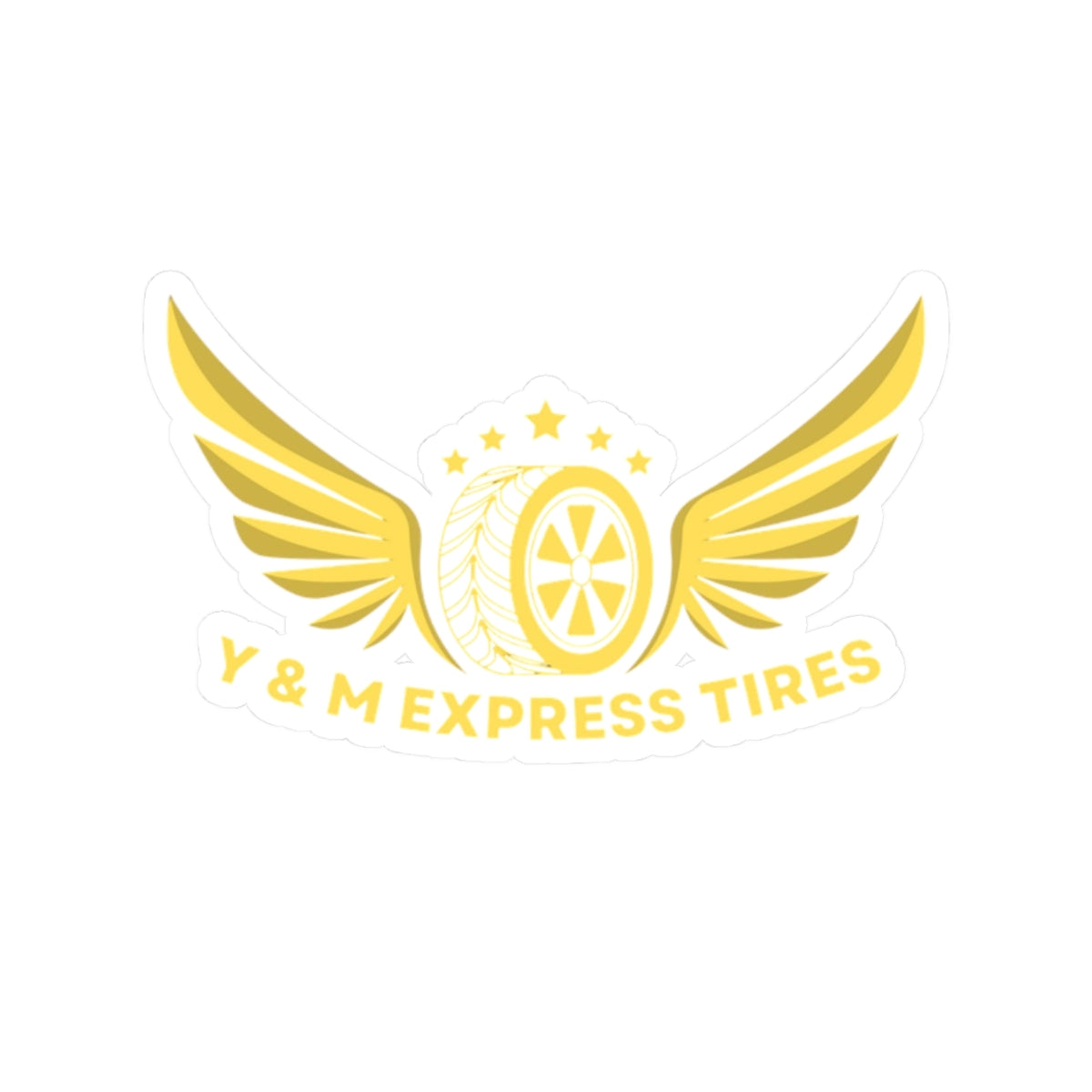 Custom Kiss-Cut Stickers - Y&M Express Tires Wing Design for Car Enthusiasts