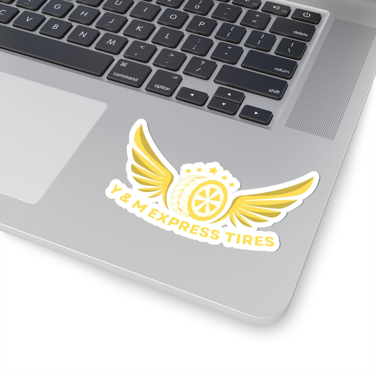 Custom Kiss-Cut Stickers - Y&M Express Tires Wing Design for Car Enthusiasts